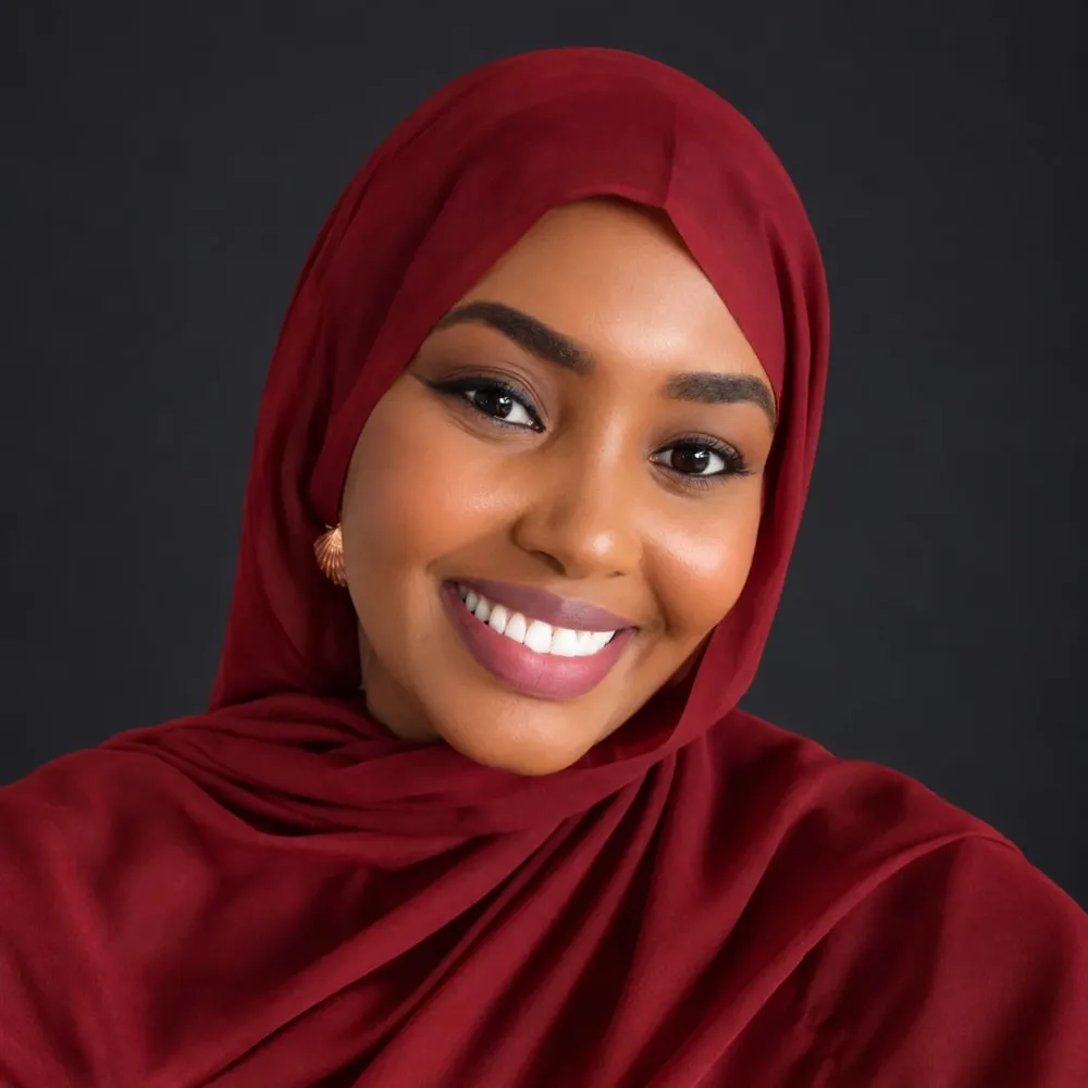 Portrait of Samsam Mohamed, Secretary of Maangaar Voices